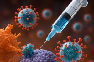 Minh họa truyền virus điều trị ung thư trong thử nghiệm lâm sàng.