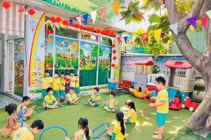 Học sinh Trường Mầm non Ngôi Sao Sáng (Linh Xuân, TPHCM). Ảnh: Lâm Ngọc