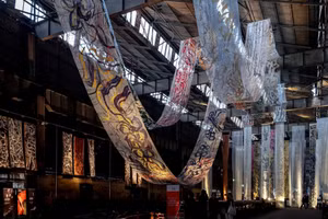 Nhà máy xe lửa Gia Lâm trở thành không gian sáng tạo nghệ thuật đặc biệt dịp Lễ hội Thiết kế Sáng tạo Hà Nội năm 2023.