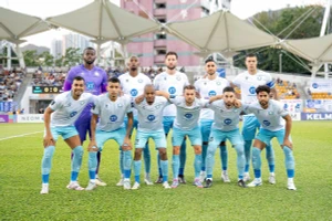 Đội hình xuất phát của Thép Xanh Nam Định trong trận thắng Eastern FC 1-0. Ảnh: Nam Định FC