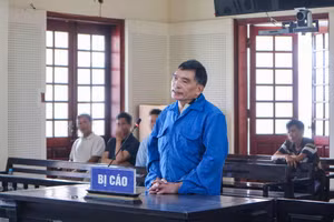 Bị cáo Vương Xuân Hướng tại phiên tòa sơ thẩm.