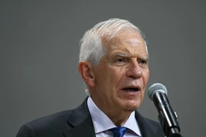 Nhà ngoại giao hàng đầu của EU Josep Borrell tại cuộc họp báo kỷ niệm 75 năm thành lập NATO.