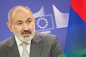 Thủ tướng Armenia Nikol Pashinyan phát biểu tại Brussels, Bỉ. 