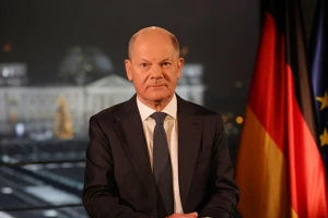 Thủ tướng Đức Olaf Scholz sau bài phát biểu thường niên mừng năm mới tới toàn quốc, ngày 29 tháng 12 năm 2024. 