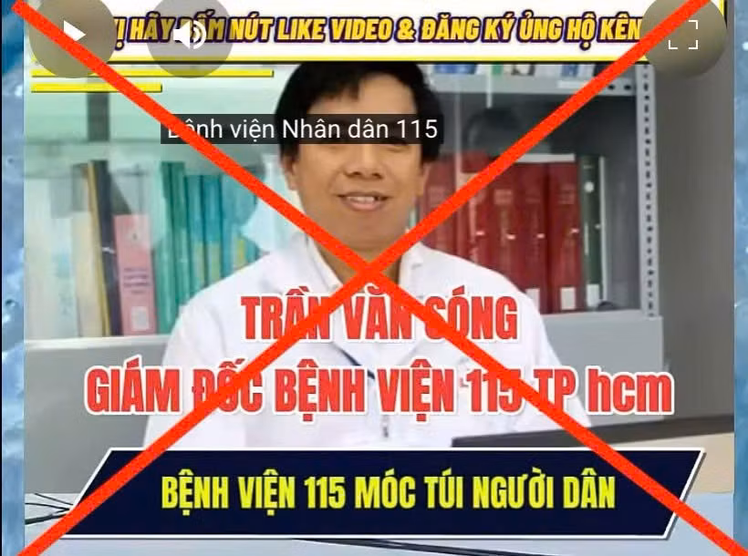 Hình ảnh của Giám đốc Bệnh viện Nhân dân 115 bị gán ghép sai sự thật. (Ảnh: CMH)