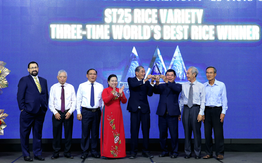 Gạo ST25 lần thứ ba đoạt Cúp Gạo ngon nhất thế giới.