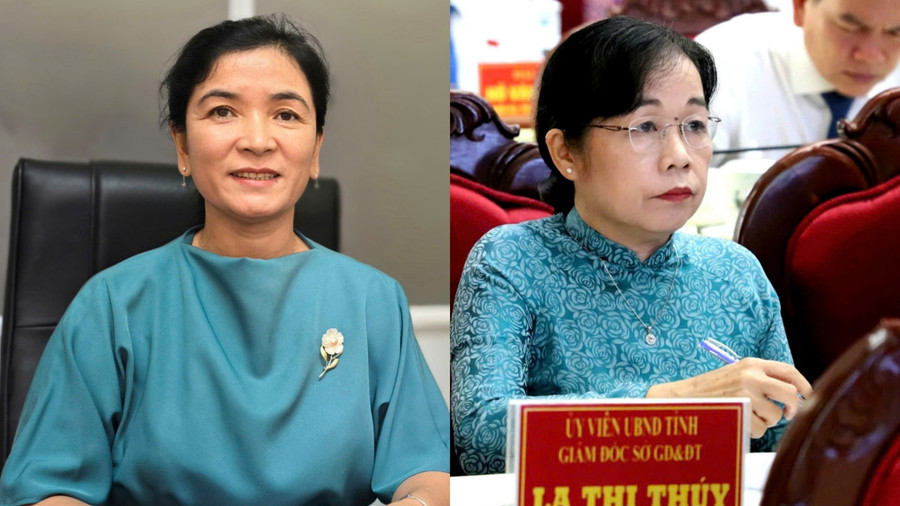 Quyền Giám đốc Sở GD&ĐT TP Cần Thơ, bà Trần Thị Huyền và Giám đốc Sở GD&ĐT tỉnh Vĩnh Long, bà La Thị Thúy.