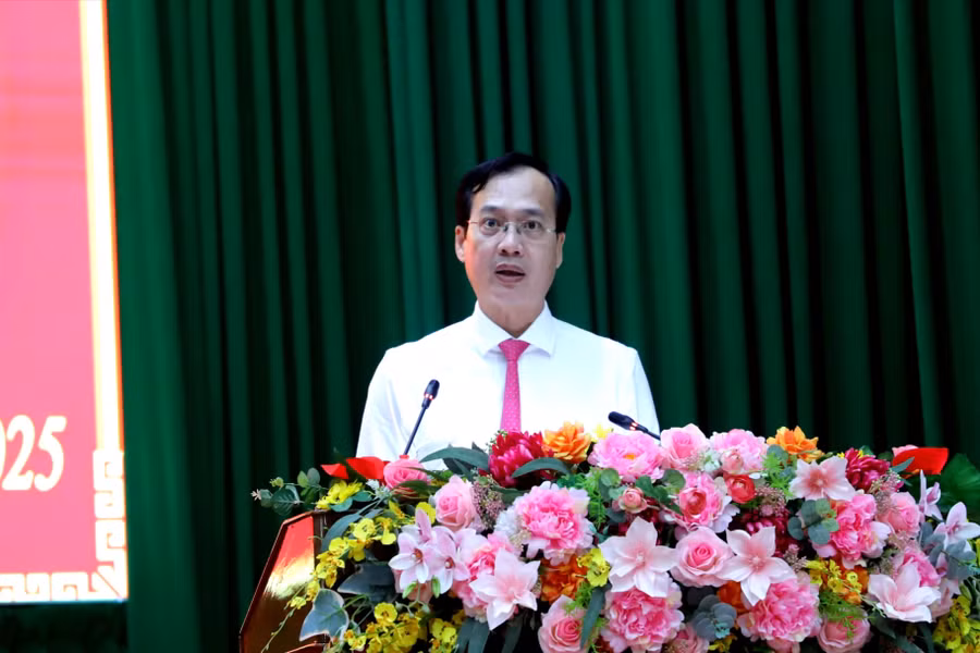 Ông Trần Trí Quang phát biểu sau khi đắc cử Chủ tịch UBND tỉnh Vĩnh Long nhiệm kỳ 2021 - 2026.