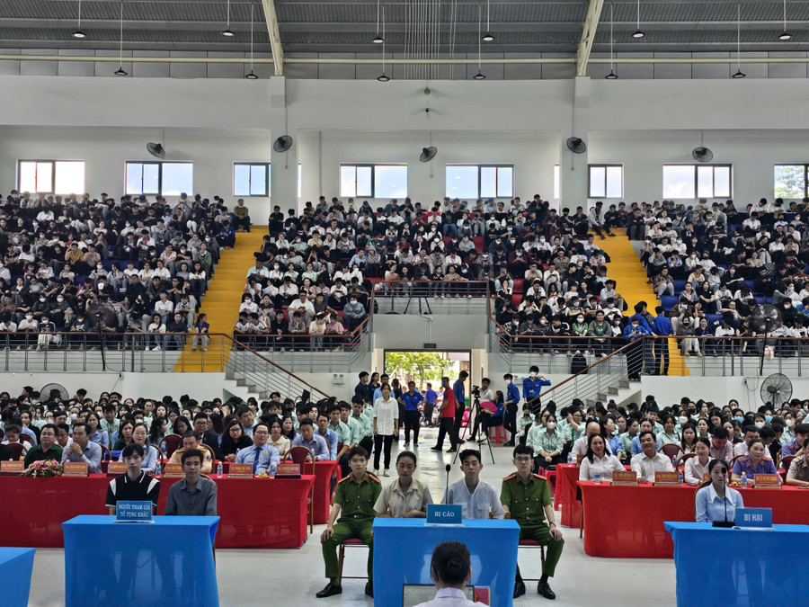 Phiên tòa giả định thu hút hàng nghìn sinh viên và giảng viên.