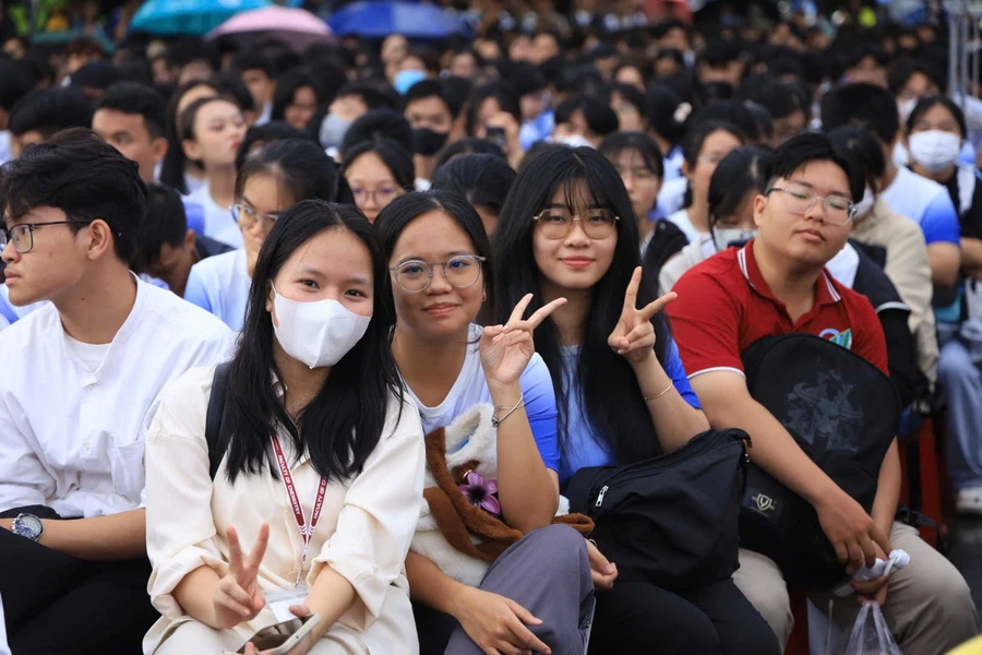 Tân sinh viên Trường Đại học Khoa học Tự nhiên (Đại học Quốc gia TPHCM) trong ngày khai giảng năm học 2024-2025. (Ảnh: ĐHQG-HCM)