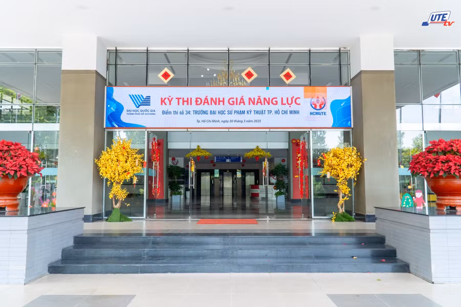Điểm thi số 34 kỳ thi đánh giá năng lực đặt tại Trường Đại học Sư phạm Kỹ thuật TPHCM. Ảnh: HCMUTE