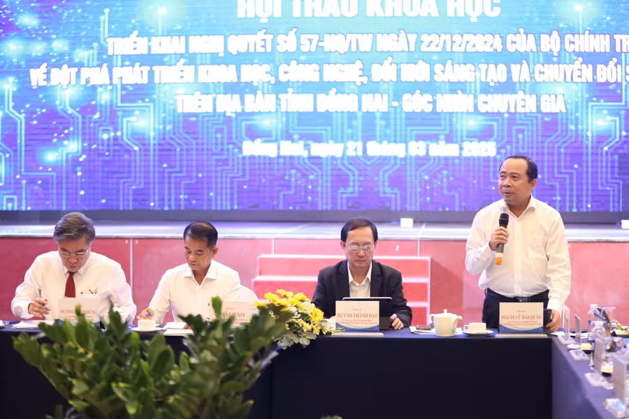 Hội thảo khoa học triển khai Nghị quyết số 57-NQ/TW tại UBND tỉnh Đồng Nai. Ảnh: VNUHCM