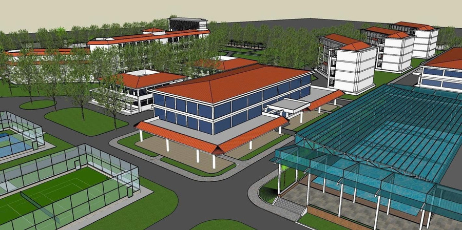 Phối cảnh khuôn viên của Phân hiệu Trường Đại học Sư phạm Kỹ thuật TPHCM tại Bình Phước. Ảnh: HCMUTE
