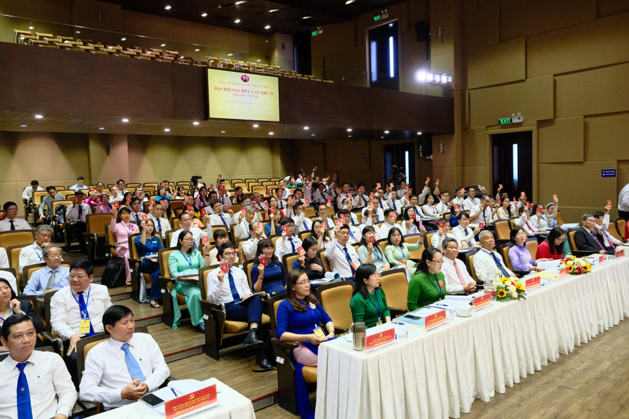 Đại biểu tham dự Đại hội Đảng bộ Trường Đại học Tôn Đức Thắng lần thứ IV, nhiệm kỳ 2025-2030. Ảnh: TDTU