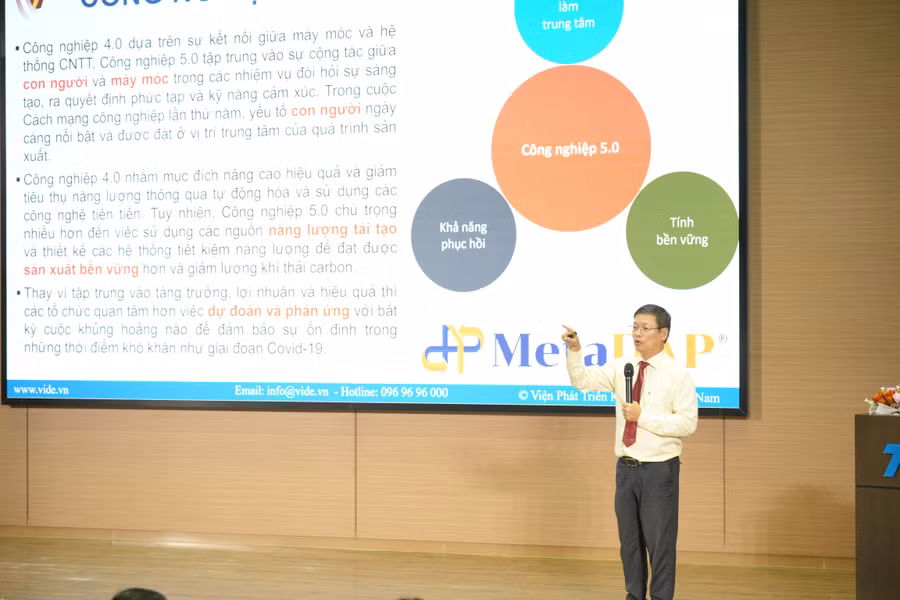 Hội thảo Khoa học Quốc gia "Kinh tế tài chính Việt Nam 2025: Huy động nguồn lực tài chính và thúc đẩy đầu tư cho tăng trưởng xanh, chuyển đổi xanh - VCFE 2025". Ảnh: L.N