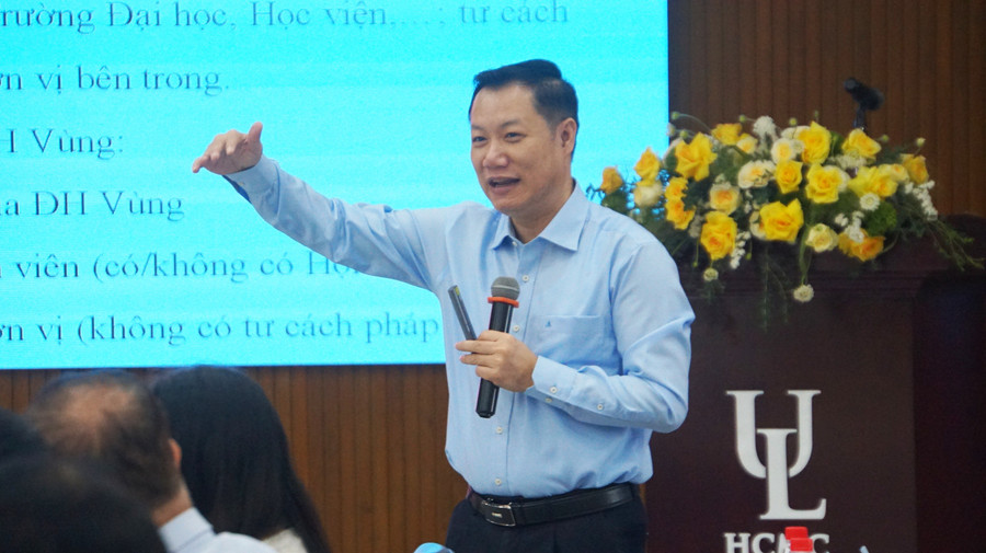 Ông Nguyễn Tiến Thảo đã trình bày cụ thể 6 nhóm chính sách của dự án Luật Giáo dục đại học (sửa đổi). Ảnh: Mạnh Tùng ong-nguyen-tien-thao.jpg