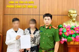 Gia đình Lò Thị P viết thư cảm ơn cán bộ, chiến sĩ Công an tỉnh Lai Châu.