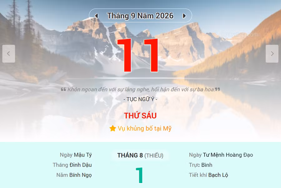 Lịch âm 11/9 - Xem lịch âm ngày 11/9