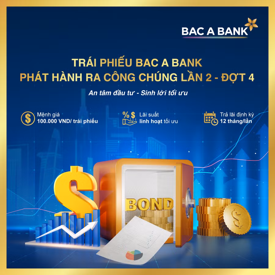 BAC A BANK tiếp tục phát hành trái phiếu, khách hàng tích lũy an toàn, sinh lời tối ưu