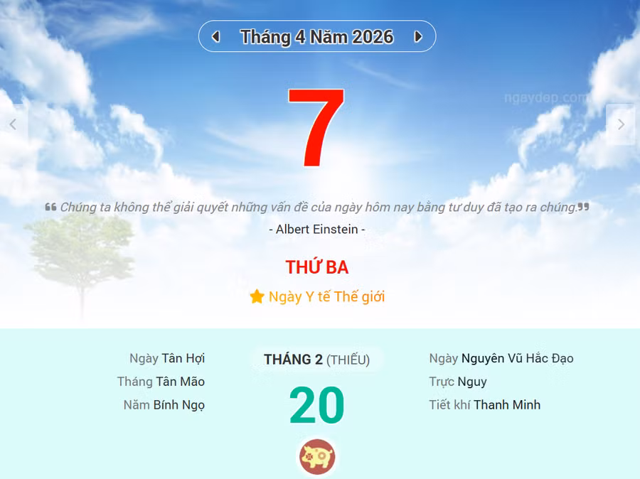 Lịch âm 7/4 - Xem lịch âm ngày 7/4