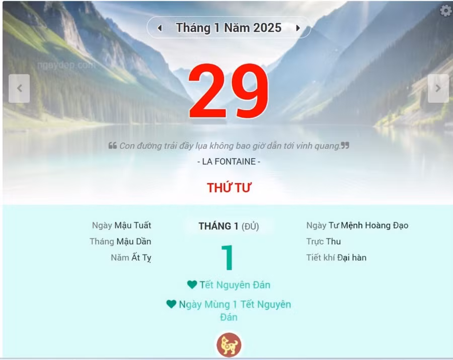 Lịch âm 29/1 - Xem lịch âm ngày 29/1