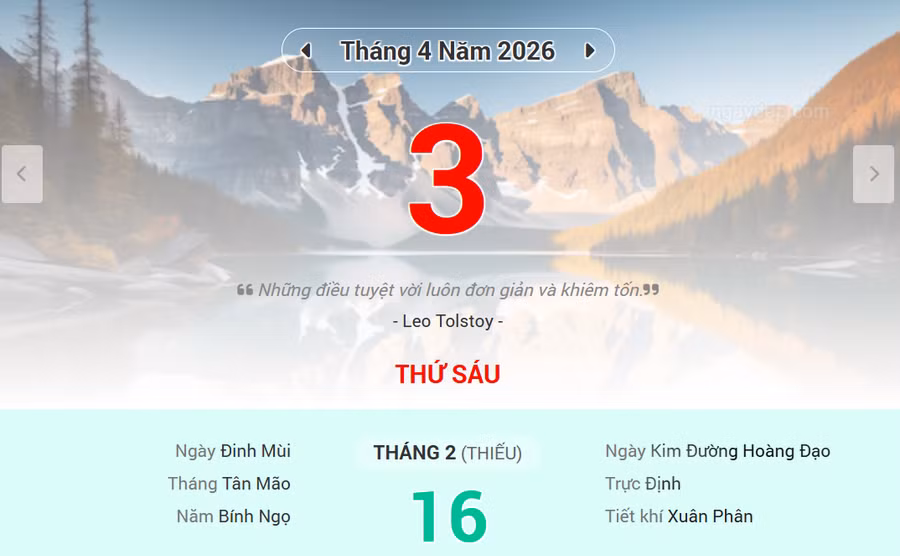 Lịch âm 3/4 - Xem lịch âm ngày 3/4