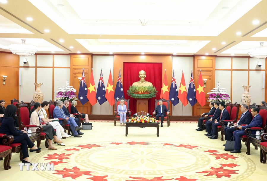 Tổng Bí thư Tô Lâm tiếp Toàn quyền Australia Sam Mostyn thăm cấp Nhà nước tới Việt Nam. (Ảnh: Thống Nhất/TTXVN) 960223a9-4e93-4c8b-89e0-9714d4e00f30.jpg