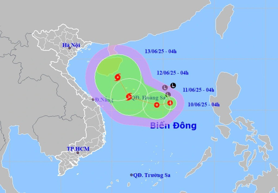 Áp thấp nhiệt đới có khả năng mạnh lên thành bão vào ngày 12/6.