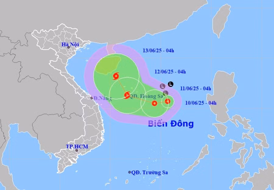 Áp thấp nhiệt đới có khả năng mạnh lên thành bão vào ngày 12/6.