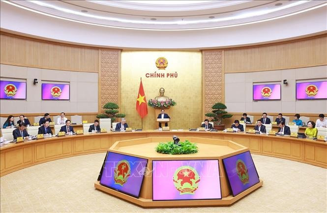 Thủ tướng Phạm Minh Chính chủ trì Phiên họp Chính phủ thường kỳ tháng 5 năm 2025. (Ảnh: Dương Giang/TTXVN) Thủ tướng Phạm Minh Chính chủ trì Phiên họp Chính phủ thường kỳ tháng 5 năm 2025. (Ảnh: Dương Giang/TTXVN)