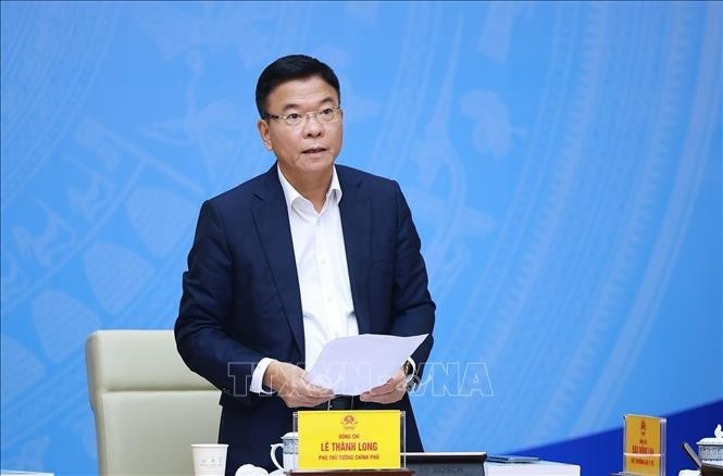 Phó Thủ tướng Lê Thành Long phát biểu. Ảnh: Dương Giang/TTXVN