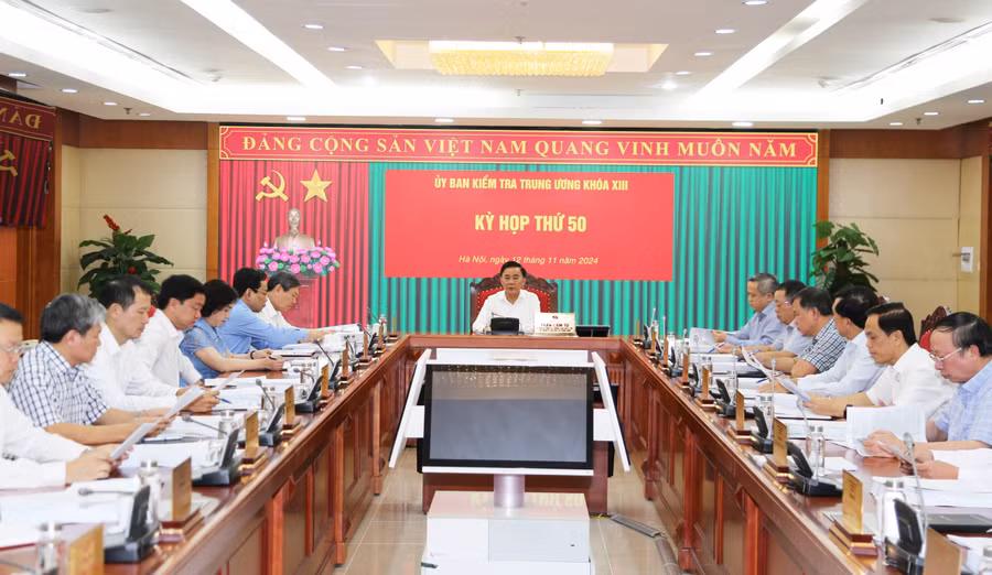 Kỳ họp thứ 50 của Ủy ban Kiểm tra Trung ương. Ảnh: UBKTTW