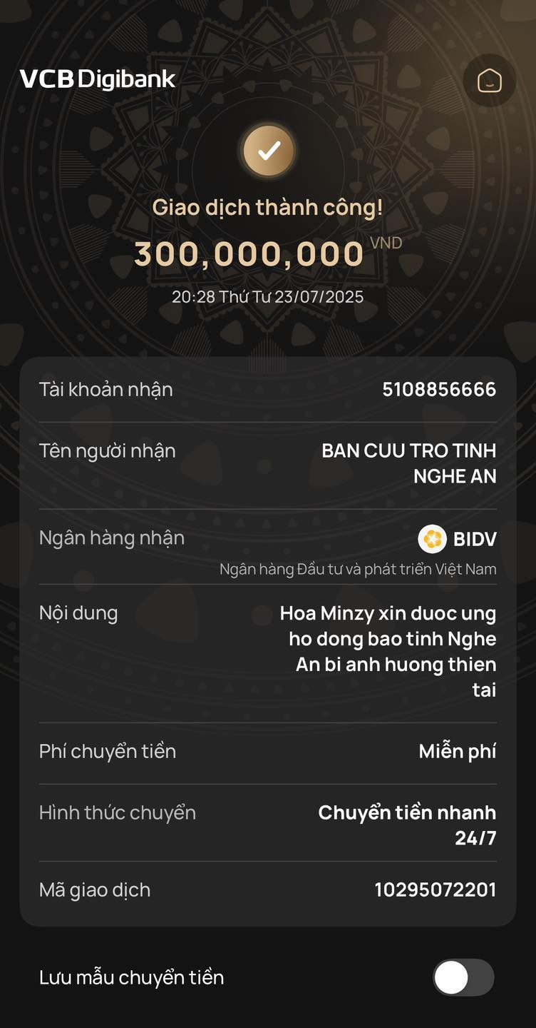Hòa Minzy gửi tặng 300.000.000 đồng, hỗ trợ người dân Nghệ An chống chọi với thiên tai. hoa-minzy-1.jpg