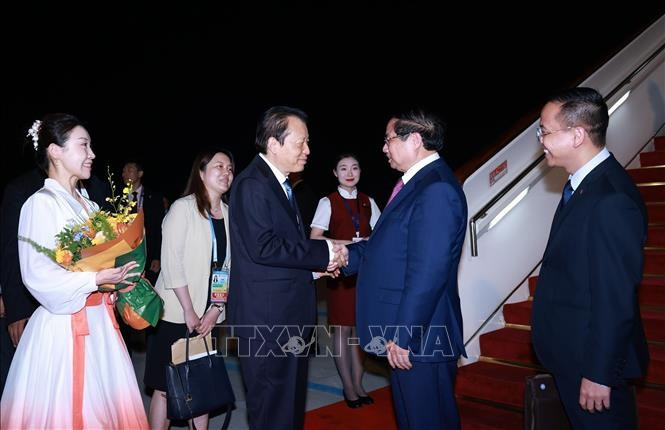 Lễ đón Thủ tướng Phạm Minh Chính đến Thiên Tân, bắt đầu chuyến tham dự Hội nghị Thượng đỉnh Tổ chức Hợp tác Thượng Hải (SCO) 2025. Ảnh: Dương Giang/TTXVN. Lễ đón Thủ tướng Phạm Minh Chính đến Thiên Tân, bắt đầu chuyến tham dự Hội nghị Thượng đỉnh Tổ chức Hợp tác Thượng Hải (SCO) 2025. Ảnh: Dương Giang/TTXVN.