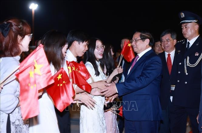 Lễ đón Thủ tướng Phạm Minh Chính đến Thiên Tân, bắt đầu chuyến tham dự Hội nghị Thượng đỉnh Tổ chức Hợp tác Thượng Hải (SCO) 2025. Ảnh: Dương Giang/TTXVN. Lễ đón Thủ tướng Phạm Minh Chính đến Thiên Tân, bắt đầu chuyến tham dự Hội nghị Thượng đỉnh Tổ chức Hợp tác Thượng Hải (SCO) 2025. Ảnh: Dương Giang/TTXVN.