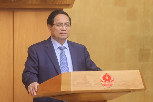 Thủ tướng đề nghị các đại biểu tập trung thảo luận những giải pháp tháo gỡ ngay những vướng mắc còn đang tồn tại - Ảnh: VGP/Nhật Bắc 79bae331-6abb-42aa-b252-0e0b6e79202e.jpg