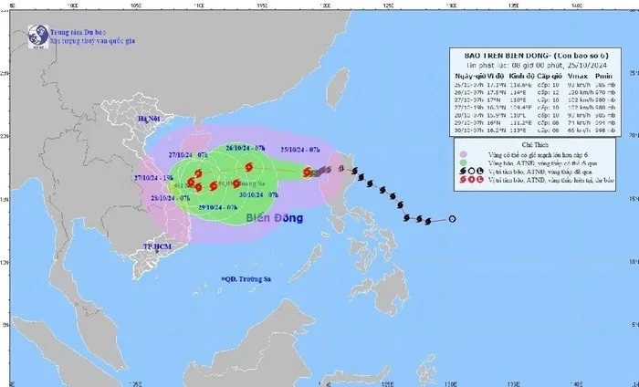 Bão số 6 giật cấp 12, biển động dữ dội