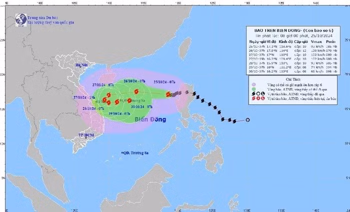 Bão số 6 giật cấp 12, biển động dữ dội