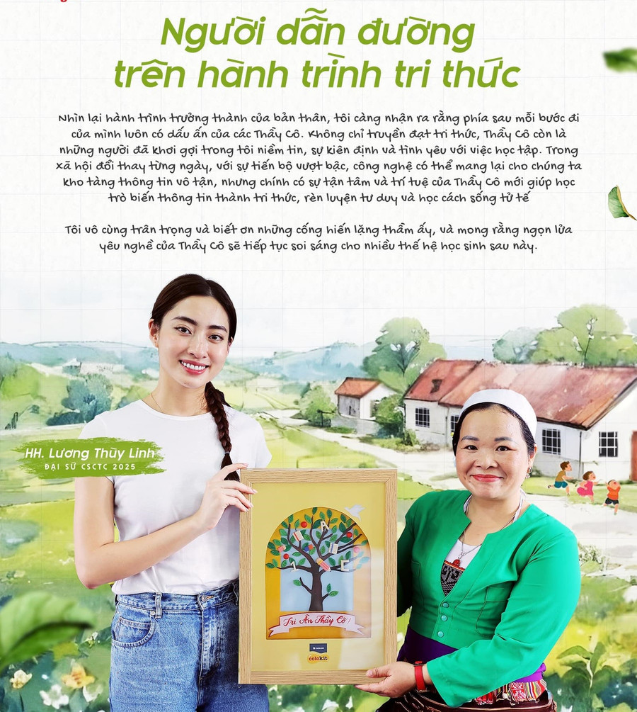 Hoa Hậu Lương Thùy Linh chính thức trở thành đại sứ năm thứ 3 trong chương trình Chia sẻ cùng thầy cô. luong-thuy-linh-1.jpg