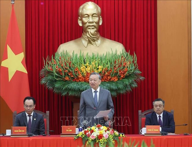 Tổng Bí thư Tô Lâm phát biểu. Ảnh: Thống Nhất/TTXVN Tổng Bí thư Tô Lâm phát biểu. Ảnh: Thống Nhất/TTXVN