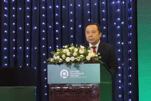 PGS.TS Vũ Hải Quân, Giám đốc Đại học Quốc gia TPHCM phát biểu tại sự kiện. Ảnh: Phúc Uyên.