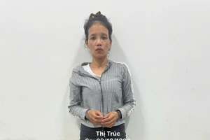 Thị Trúc tại Cơ quan điều tra. (Ảnh: Công an Tây Ninh).