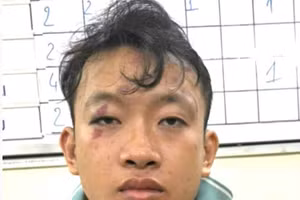 Nguyễn Minh Phúc tại cơ quan điều tra. Ảnh: Công an Đồng Nai.