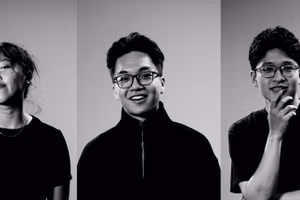 Nhóm sinh viên từ trái sang phải: Minh Anh, Nguyên Khôi, Gia Bảo. Ảnh: NVCC.