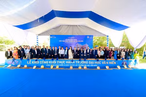 Lễ khởi công Khối thực hành VHU30 Trường Đại học Văn Hiến. Ảnh: VHU.