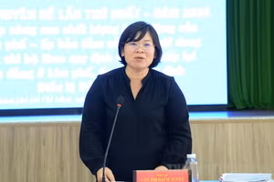 Bà Văn Thị Bạch Tuyết tại một hội nghị năm 2024. (Ảnh: Trang tin điện tử Đảng bộ TPHCM)