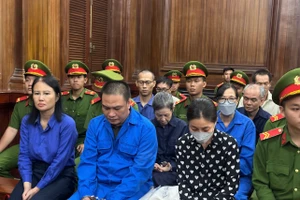 Các bị cáo tại tòa. (Ảnh: Phúc Uyên)