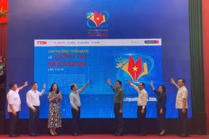 Nghi thức phát động Giải thưởng toàn quốc về Thông tin đối ngoại. Ảnh: Hà An.