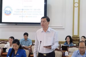 Ông Nguyễn Công Vinh, Giám đốc Sở Tài chính TPHCM tại buổi họp. (Ảnh: Cổng TTĐT TPHCM).