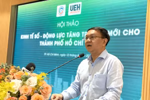 Ông Lâm Đình Thắng, Giám đốc Sở Khoa học và Công nghệ TPHCM phát biểu tại hội thảo. Ảnh: Hà An.